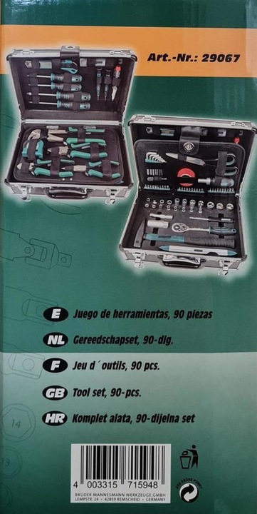 Actual product image Mannesmann Toolbox (90 pieces)