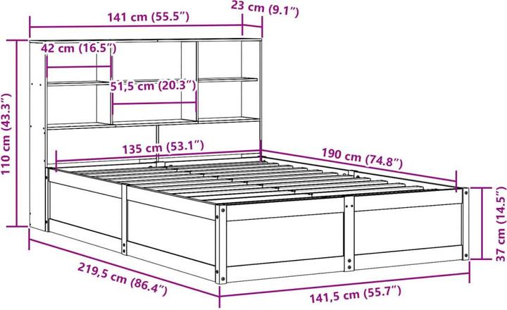 Image du produit vidaXL Lit sans matelas (180 x 200 cm)