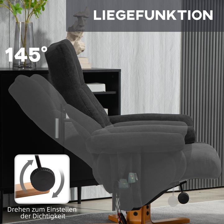 Produktbild Homcom Relaxsessel mit Fusshocker Polyester, Schaumstoff Schwarz