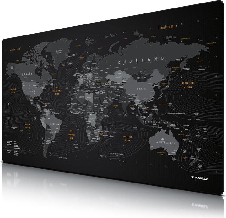 Actual product image Titanwolf Gaming mouse pad, XXXL 1500 x 800 x 3 mm mouse mat extra large / washable, world map (XXL)