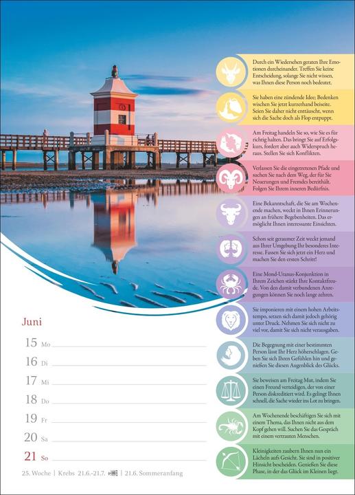 Produktbild Harenberg Horoskope Wochenkalender 2026 - Wochenkalender mit Prognosen für alle Sternzeichen