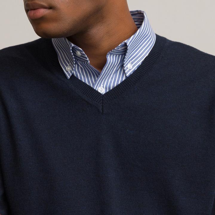 Image du produit La Redoute Collections Pull en V en 100& laine mérinos (L)
