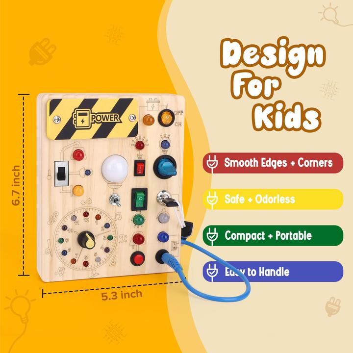 Image du produit Activity Board Busy Board avec 8 interrupteurs d'éclairage LED
