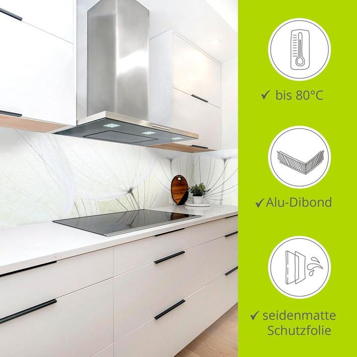 Actual product image Artland Brightened aluminium kitchen splashback dandelion seeds