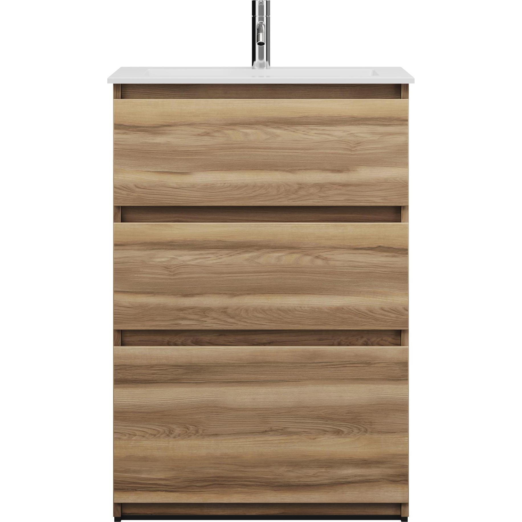 burgbad, Badmöbelset, Lin20 Mineralguss-Waschtisch Farbe Weiss Matt inklusive Waschtischunterschrank Tiefe 415mm 3