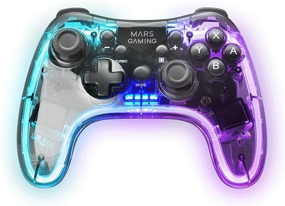 Produktbild Mars Gaming Manette De Jeu Sans Fil Mgp-Bt RGB (Transparent) (PS3)