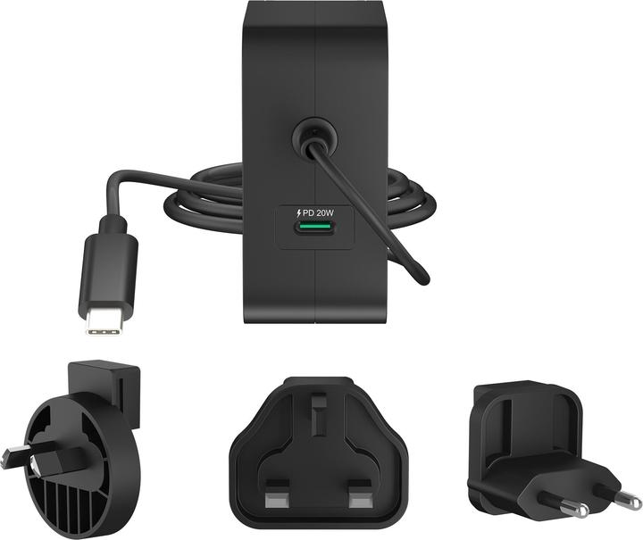 Produktbild j5Create 102-Watt-GaN-PD-USB-C-Reiseladegerät mit 2 Anschlüssen, einschliesslich austauschbaren Netzs (102 W, 2 Ports)