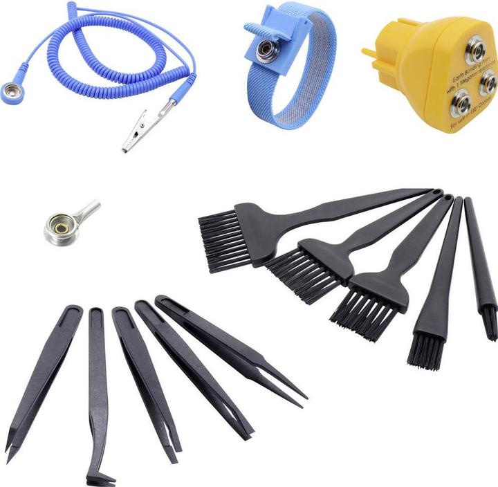 Quadrios ESD-Erdungsbox 3.60 m Druckknopf 10 mm, Bananenstecker, Krokodilklem (Protection statique)