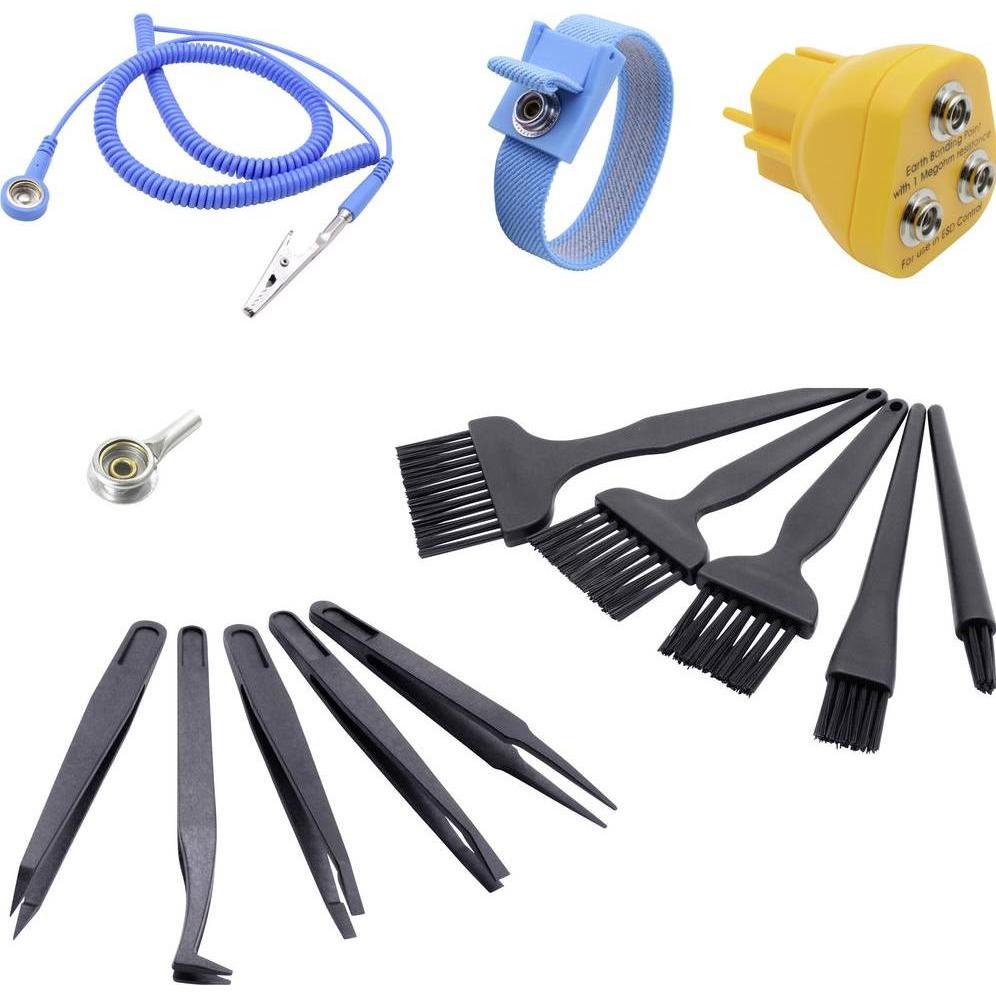 Quadrios, Accessori protezione sul lavoro, ESD-Erdungsbox 3.60 m Druckknopf 10 mm, Bananenstecker, Krokodilklem