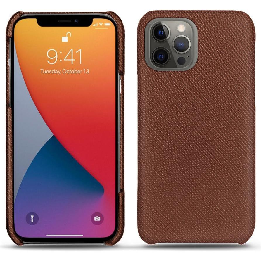 Noreve Lederschutzhülle (Apple iPhone 13 Pro Max), Smartphone Hülle, Braun