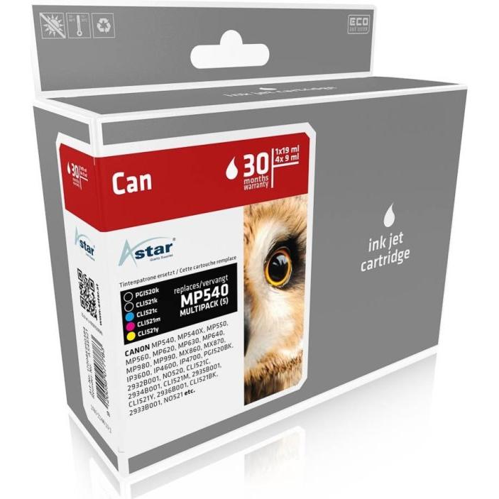 Astar, Druckerpatrone, 5er-Pack - Schwarz, Gelb, Cyan, Magenta (M, BK, C, Y)