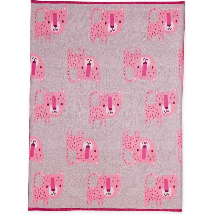 Bizzi Growin, Babydecke, Gestrickte Decke aus Leopard R-Baumwolle