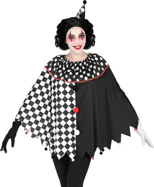 Produktbild Fun World Division Pierrot Poncho - Clowns Kostüm für Fasching Halloween (One Size)