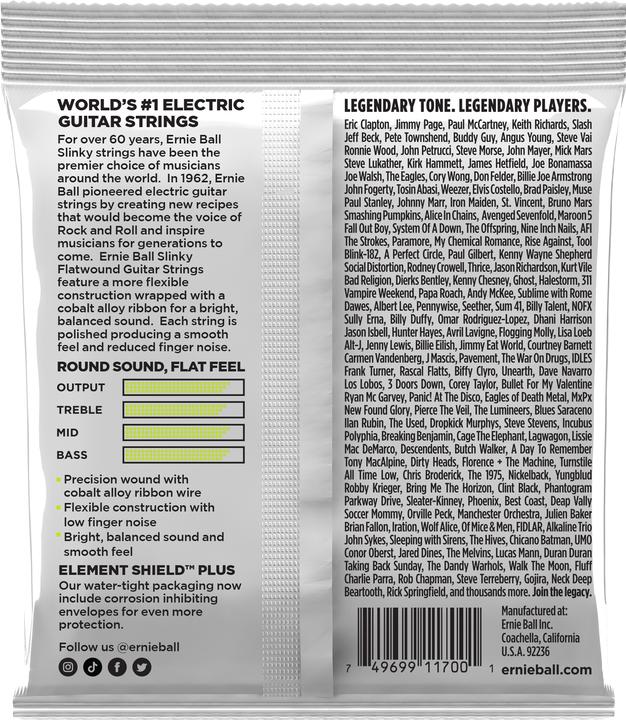 Valeurs nutritives et ingrédients Ernie Ball 2591 (6 x, Guitare électrique, 0.05")