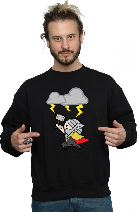 Actual product image Mens Kawaii Thor God Of Thunder Sweatshirt (3XL)