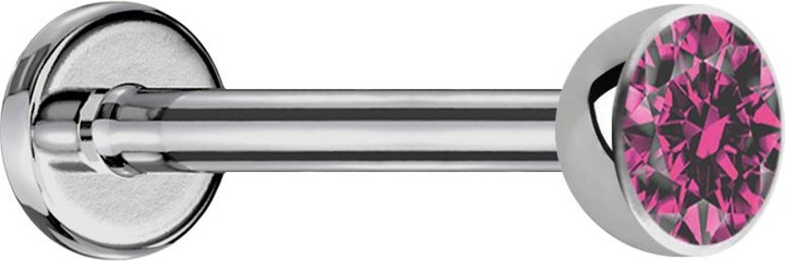 Produktbild Star Piercing Micro Labret silber mit Halbkugel Kristall pink (Titan G23, ohne Messing)