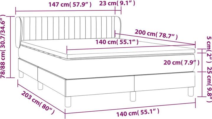 Immagine prodotto vidaXL Boxspringbett (140 x 200 cm)