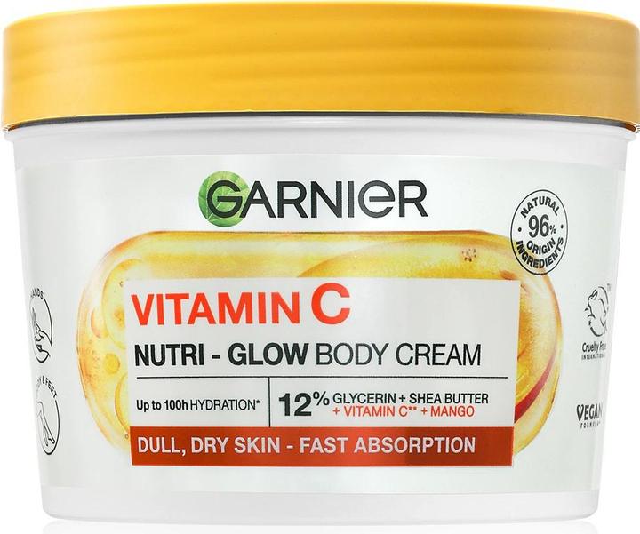 Actual product image Garnier Brightening Body Cream Vitamin C Nutri-Glow Body Cream 380 Ml (Body cream, 380 ml)