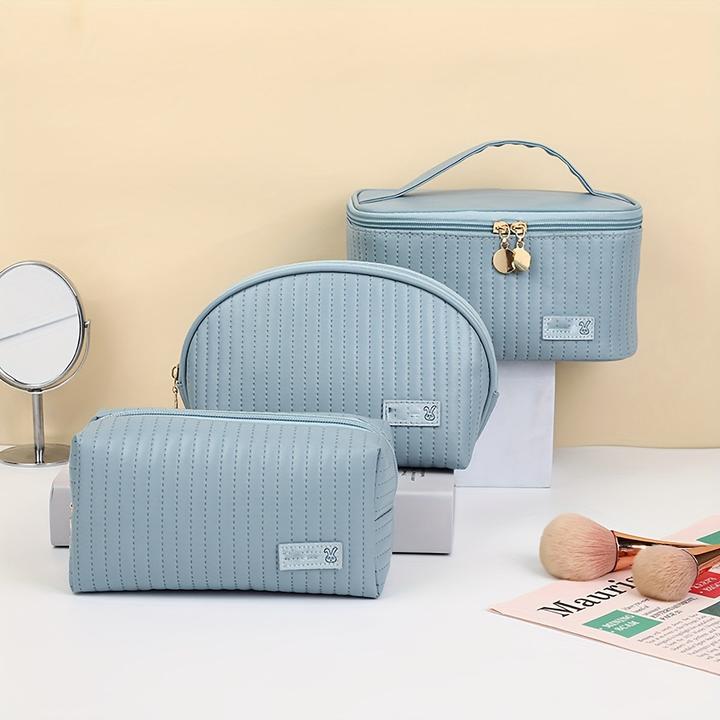 Produktbild Only-Bags.Store 3pcs/set Kosmetiktasche, tragbare grosse Öffnung quadratische Kosmetiktasche / Shell Design