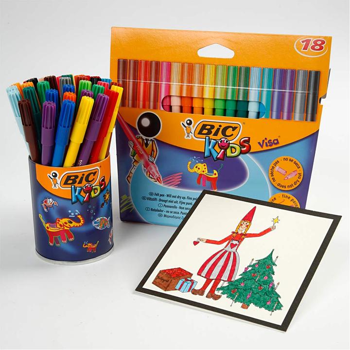 Produktbild Bic KIDS Fasermaler Visa, 18er Kartonetui (18 x)