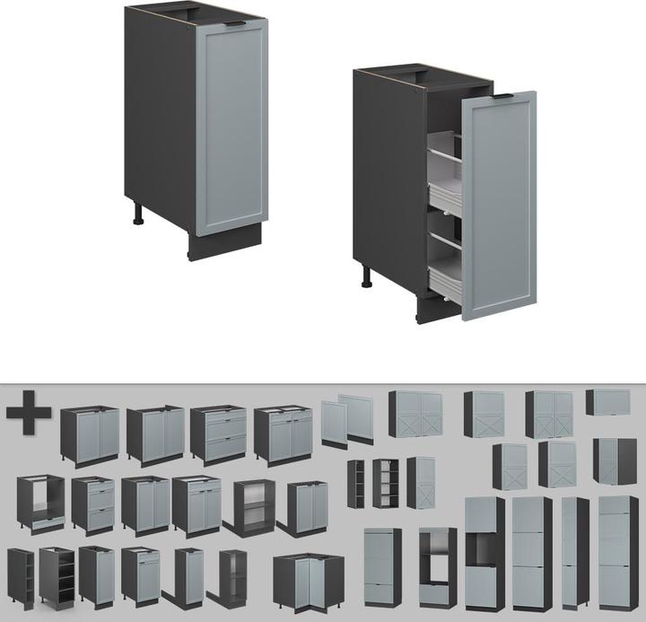 Anthrazit, Blau, hellblau-grau