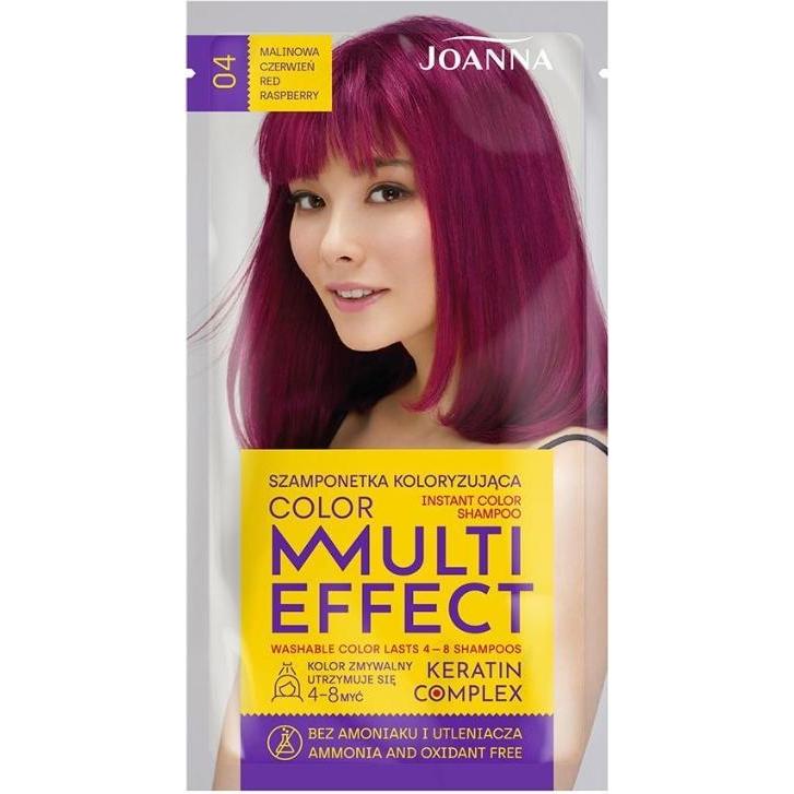 Joanna, Shampoo, Multi Effect Keratin Complex Color Instant Color Shampoo 04 Raspberry Red 35G (Flüssiges Shampoo)