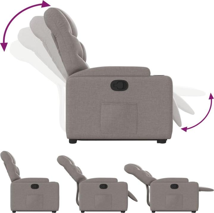 Actual product image vidaXL Recliner with stand-up aid fabric