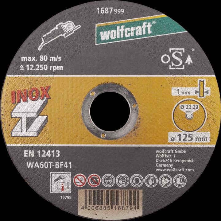Immagine prodotto wolfcraft 10 Dischi da taglio per acciaio inox, extra sottili, Ø 125 mm