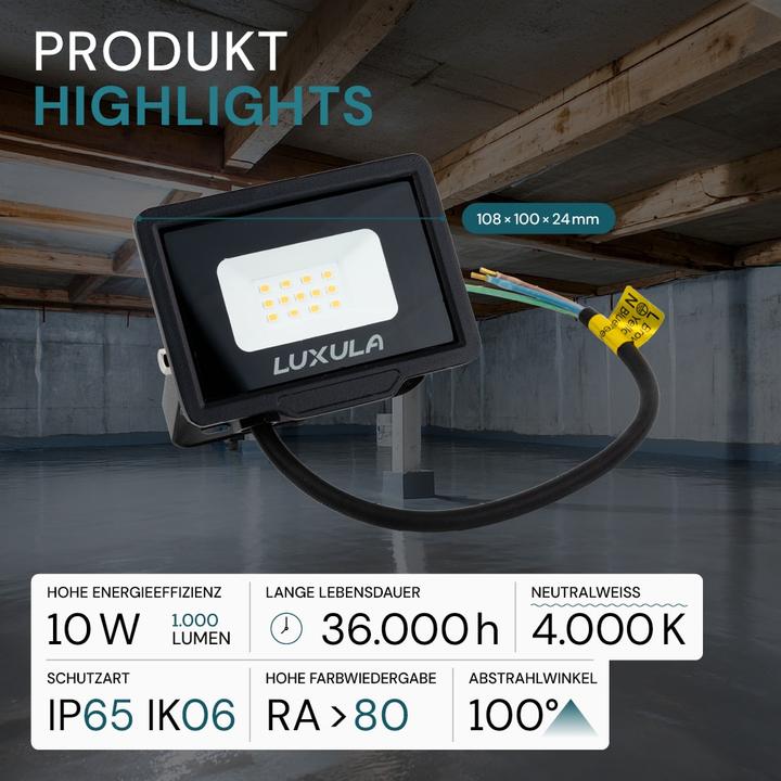 Produktbild Luxula LED-Fluter (1000 lm, IP65)