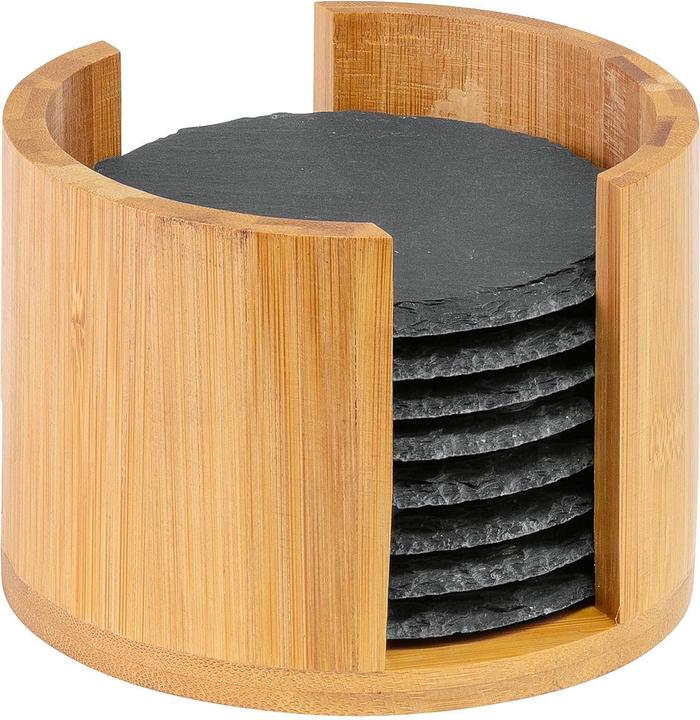 Westmark Sottobicchieri in ardesia naturale (8 x, Sottobicchiere in vetro)
