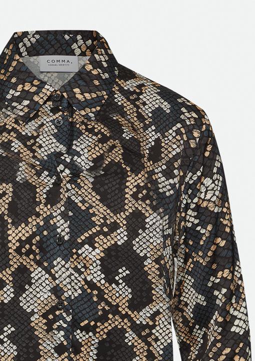 Immagine prodotto Comma Bluse Hemdbluse aus Viskosesatin mit Animal-Print (36)