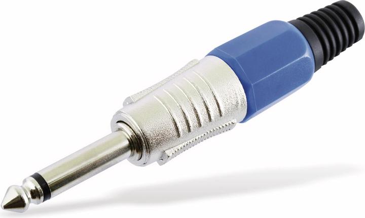 Markenlos 6.3mm jack plug mono blue BLANKO