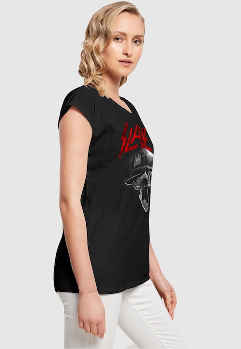 Actual product image Merchcode Ladies Slayer - Hellmit Extended Shoulder Tee - 112085 (S)
