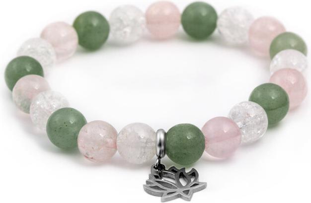 Immagine prodotto Beneto Bracciale di perline in rosmarino, avventurina e cristallo MINK82 / 17 (L)