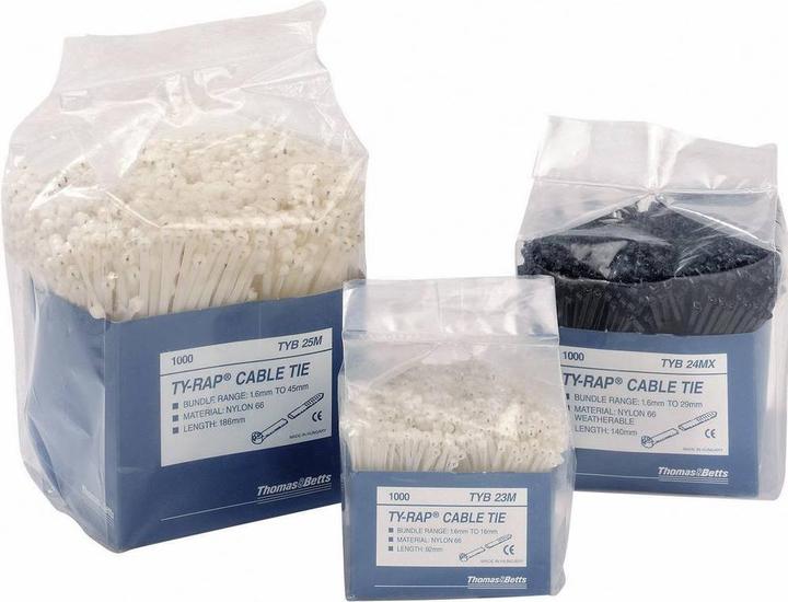 Productafbeelding ABB Kabelbinder TYB25M 186x4,9mm (Plastic kabelbinders, 186 mm, 1000 Pcs.)