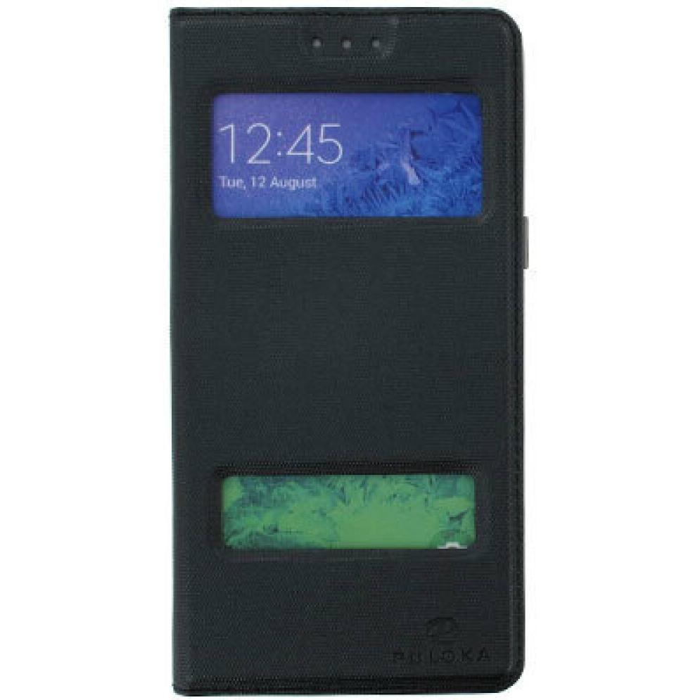 Puloka Flip Case Samsung Galaxy A5 2015 ( SM-A500F) Black (Samsung Galaxy A5), Smartphone Hülle, Schwarz