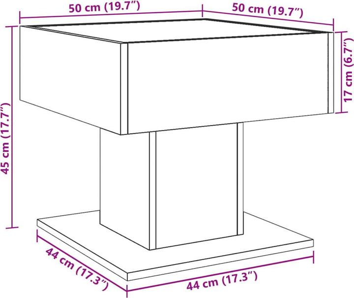 Image du produit vidaXL Couchtisch (50 x 50 x 45 cm)