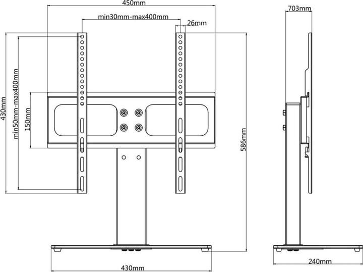 Nutritional values and ingredients vidaXL TV-Ständer (30 kg, 26" - 42")