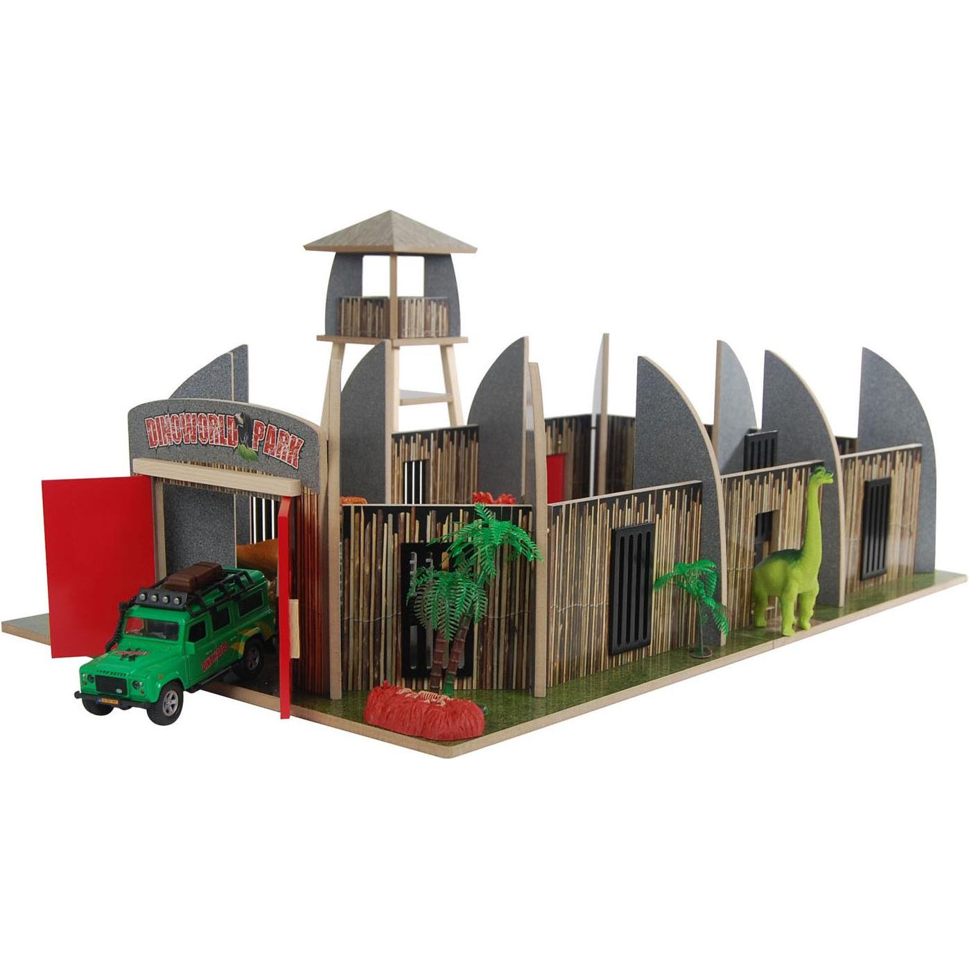 Dinoworld Holz-Dinosaurierpark mit Aussichtsturm-Spielset