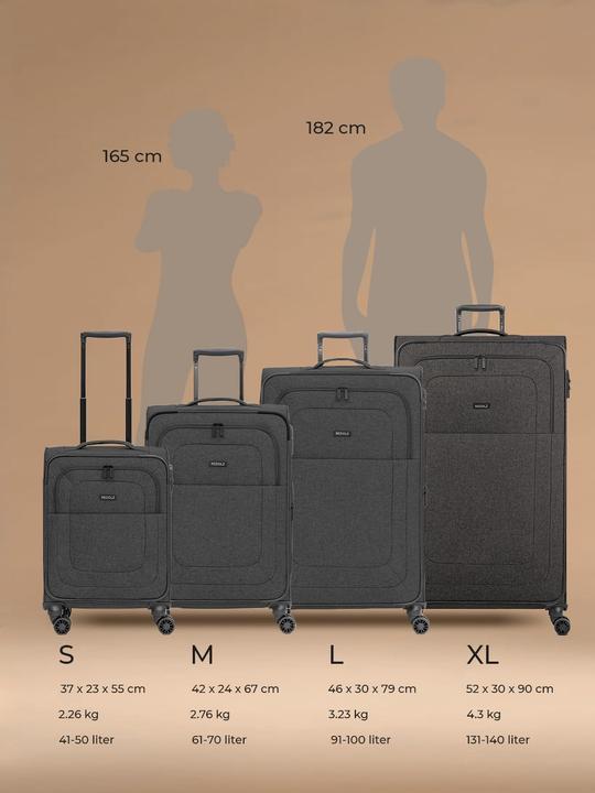 Image du produit Redolz Essentials 12 LARGE Trolley 4 roues 79 cm avec soufflet d'extension (98 l)