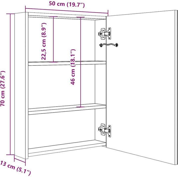 Produktbild vidaXL Sigurd (50 x 13 x 70 cm)