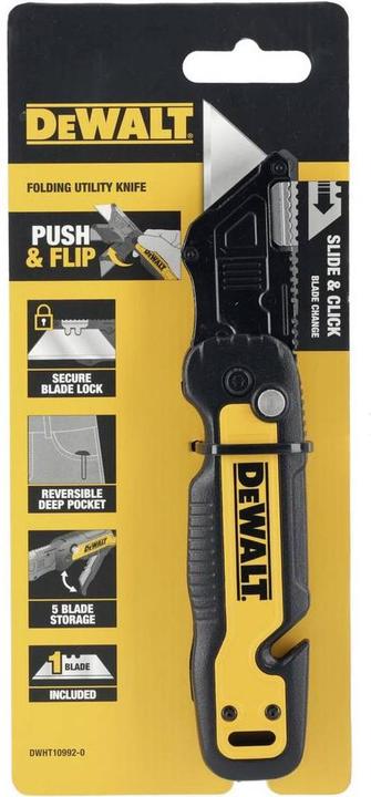 Image du produit DeWalt DWHT10992-0 Couteau pliant avec lame trapèze et magazine 1 pc. (Cutters)