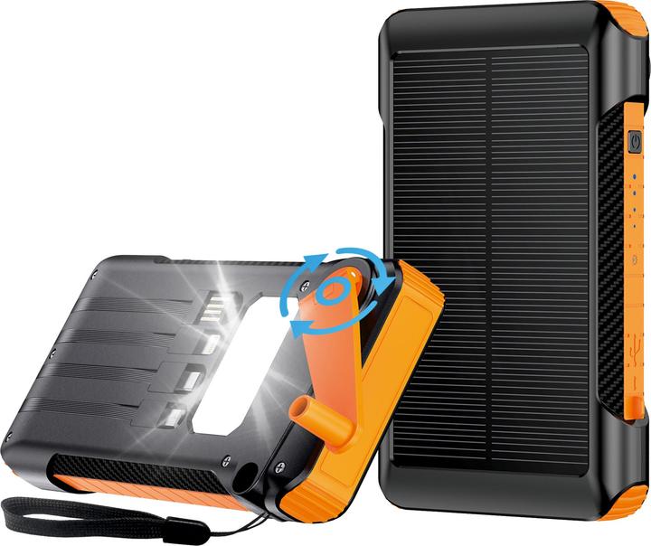 Image du produit 2GO Banque d'alimentation d'urgence 10000mAh recharge solaire & manivelle. (10000 mAh, 37 Wh)