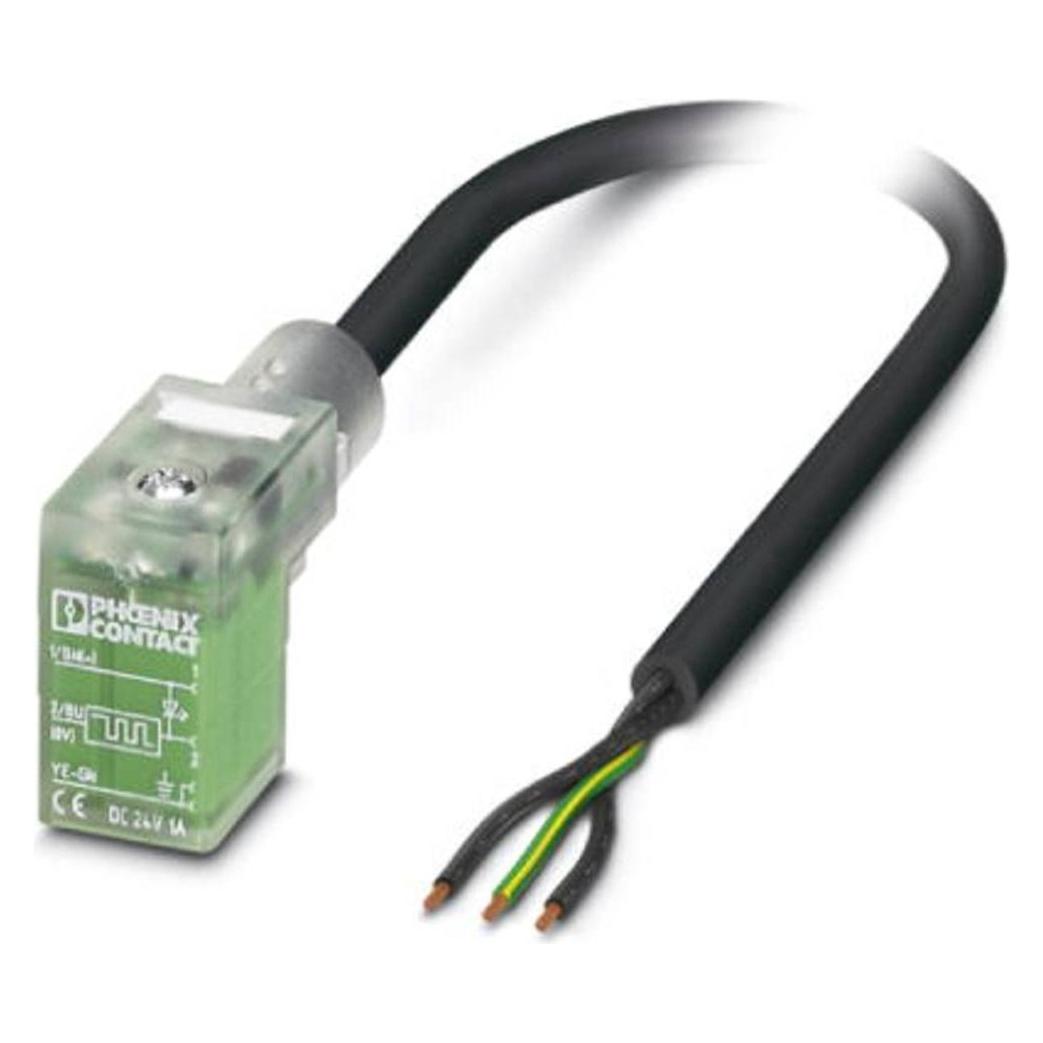 Phoenix Contact Ventilstecker mit angespritzter Leitung 1401542 Schwarz SAC-3P- 3,0-PUR/CI-1L-R-ES Inhalt: 1 St., Elektronikkabel + Stecker, Schwarz