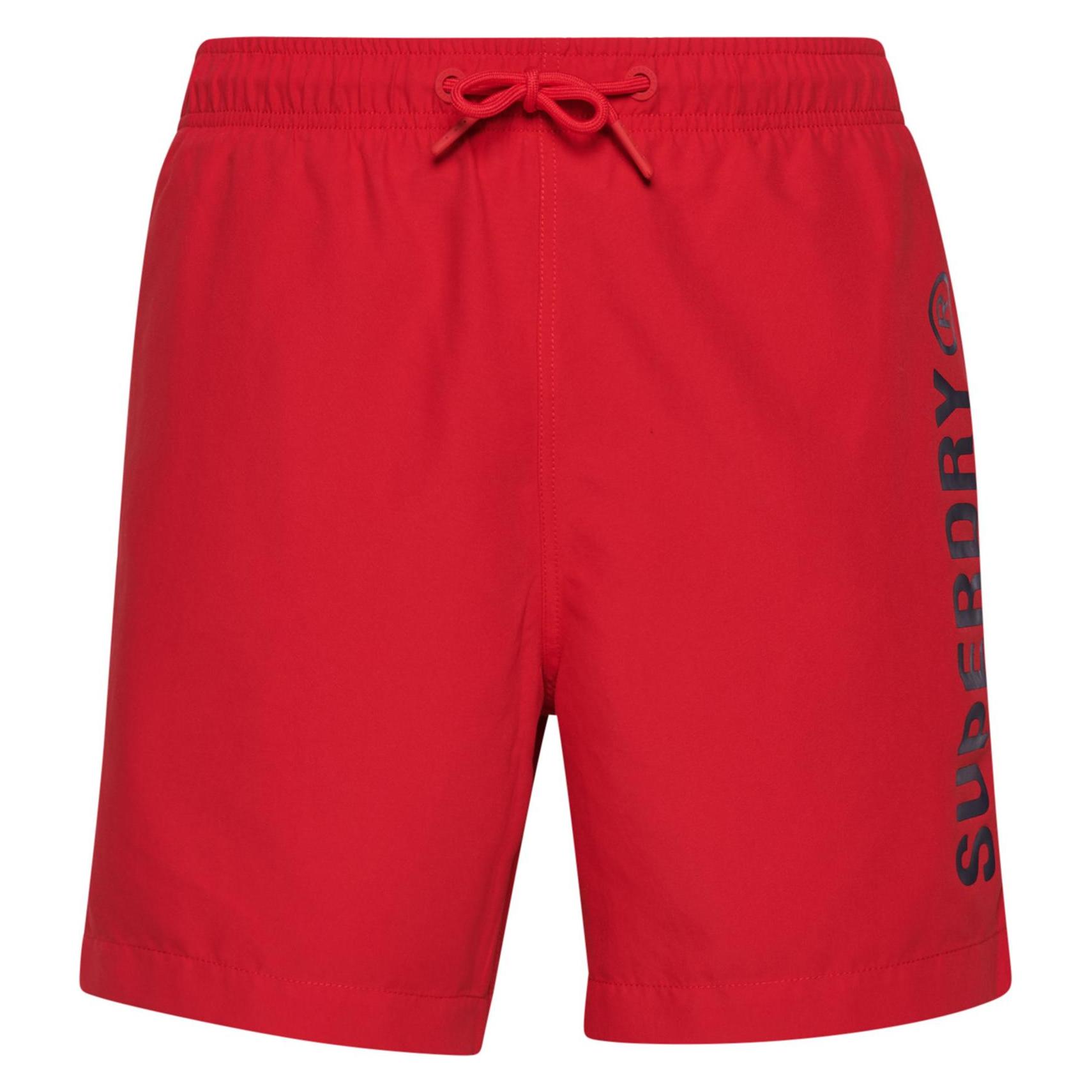 Superdry, Herren, Badehosen, Core Sport 17-Zoll-Badeshorts Aus Recyceltem Material, Rot, (S)