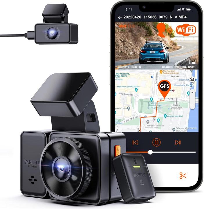 Immagine prodotto Vantrue E2 Dual 1944P Dashcam (Display integrato, Ricevitore GPS, WiFi, 2.7K)