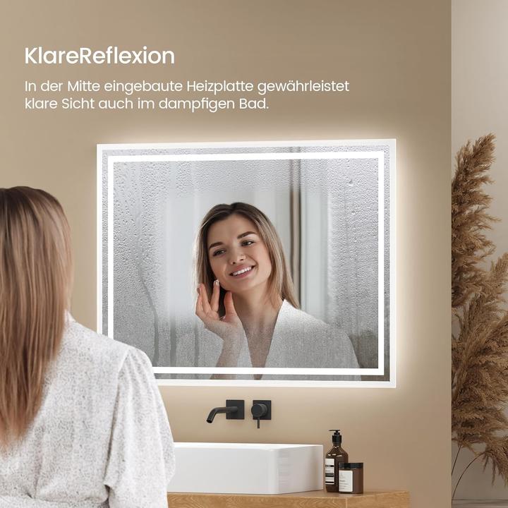 Actual product image Emke LED Badspiegel (80 x 60 cm)
