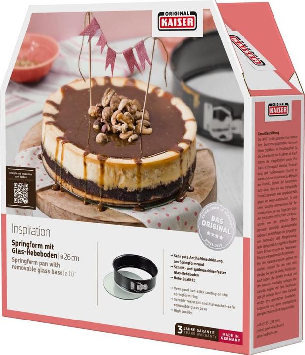 Produktbild Kaiser Springform 26cm Backform Inspiration Glasboden antihaft schnittfest (26 cm)