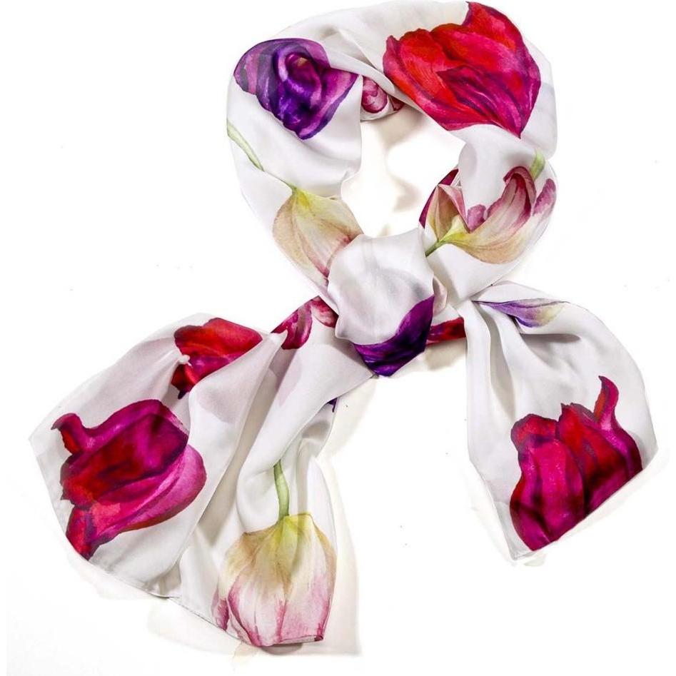 St. Benno, Damen, Schal, Chiffonschal »Tulpen«, Mehrfarbig