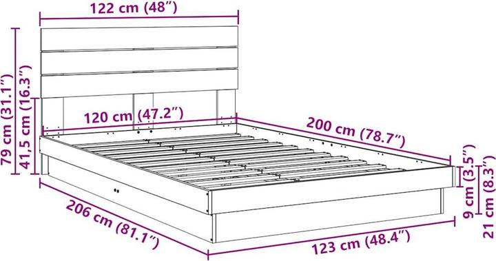 Image du produit vidaXL Bettgestell (120 x 200 cm)